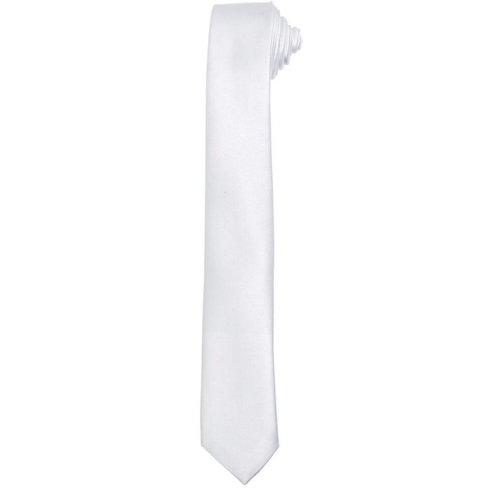 Premier Unisex Adult Slim Tie / White